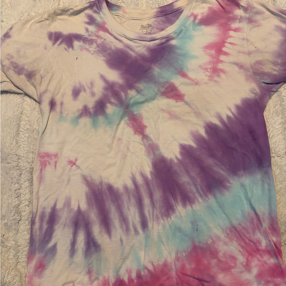Fruit of the Loom Tie-Dye Tee - Purple, Pink, and Blue